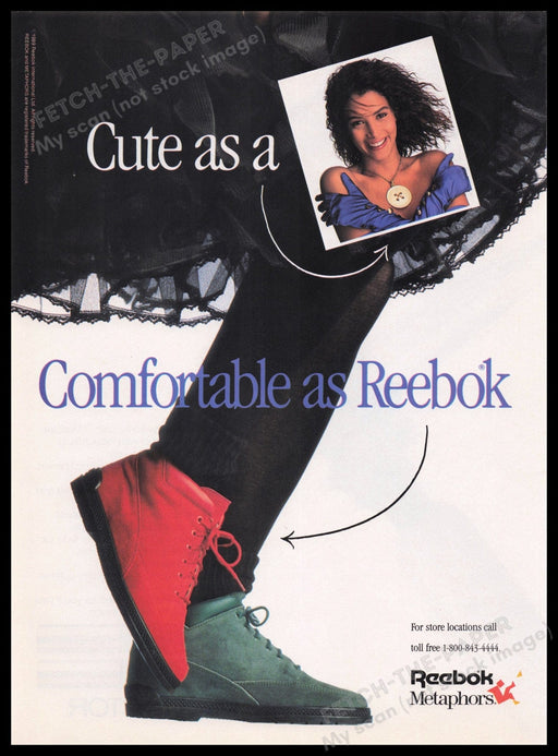 Reebok Shoes 1980s Print Advertisement Ad 1989 Metaphors Fetch the Paper!