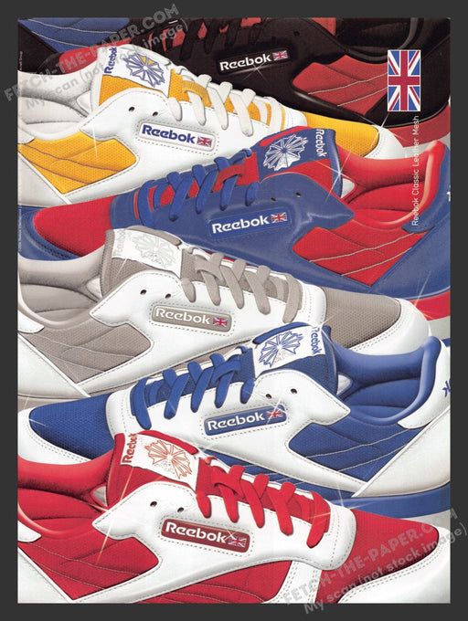 2004 Reebok Shoes Collegiate Classic Leather Mesh Print Advertisement Ad V1.