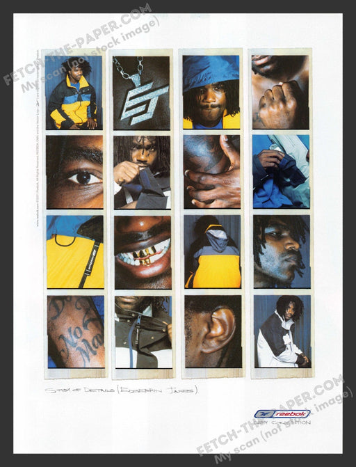 2001 Print Advertisement Reebok Shoes Edgerrin James NFL Athlete Ad.