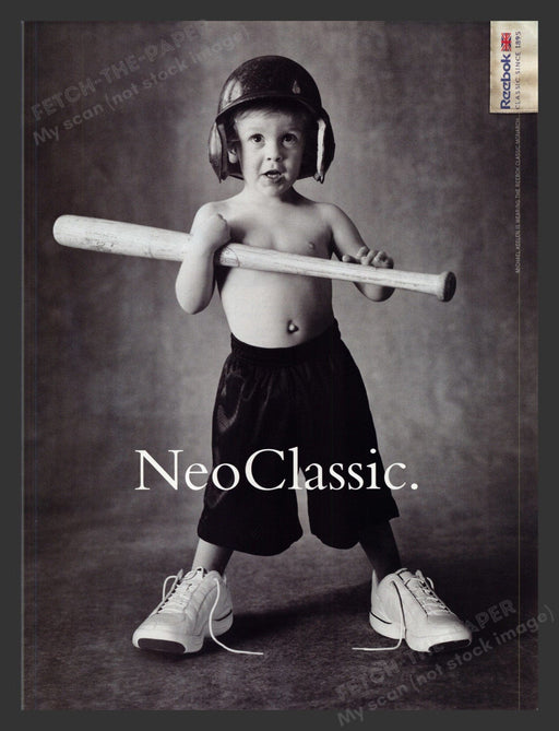 2000 Reebok Shoes NeoClassic Little Baseball Boy Print Advertisement Ad.