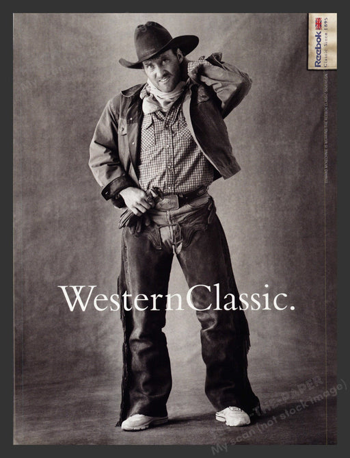 2000 Reebok Shoes Western Classic Cowboy Print Advertisement Ad.
