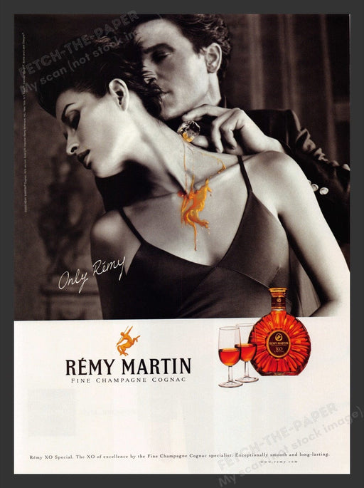 2000 Remy Martin Champagne Cognac Poured on Neck Sexy Print Advertisement Ad
