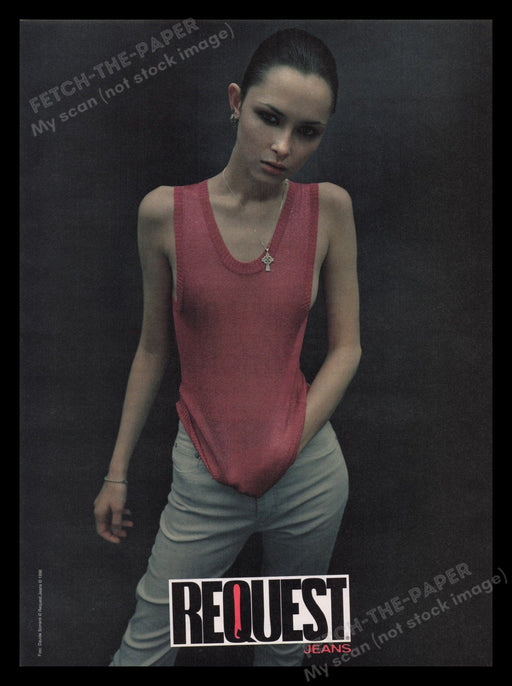 Request Jeans 1990s Print Advertisement Ad 1996 Skinny Teen Model Fetch the Paper!
