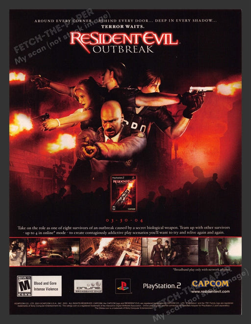 2004 Resident Evil: Outbreak Video Game Print Advertisement