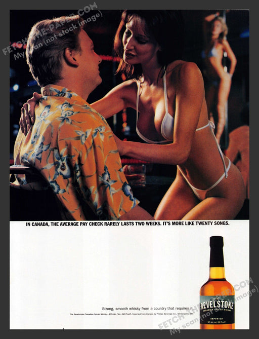 2000 Revelstone Canada Strip Club Alcohol Print Advertisement Ad.