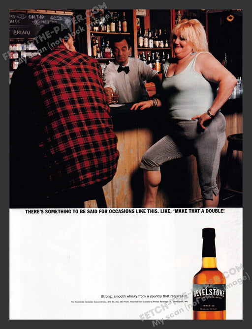 2000 Print Advertisement Revelstoke Canadian Whiskey Make That a Double Alcohol.