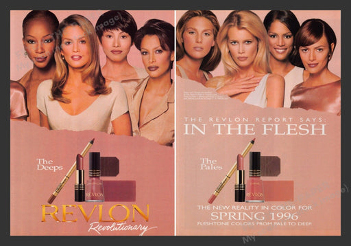 Revlon 1990s Print Advertisement 1996 Cosmetics Crawford Schiffer Fuentes Fetch the Paper!