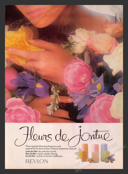 1984 Revlon Fleurs de Jontue Fragrance Print Advertisement Ad