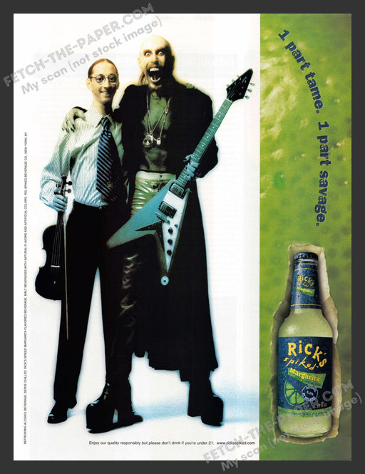 2001 Print Advertisement Rick's Spiked Margarita 1part Tame 1part Savage Alcohol.