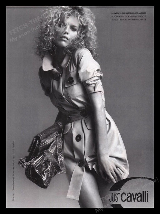 Roberto Cavalli 2000s Print Advertisement Ad 2007 Curly Haired Sexy Model Fetch the Paper!
