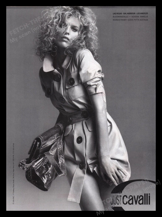 Roberto Cavalli 2000s Print Advertisement Ad 2007 Curly Haired Sexy Model Fetch the Paper!