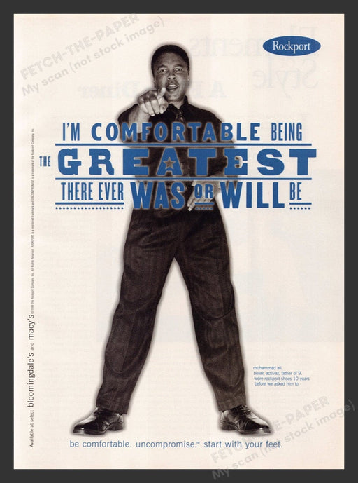 1999 Rockport Shoes Muhammad Ali  Print Advertisement Ad