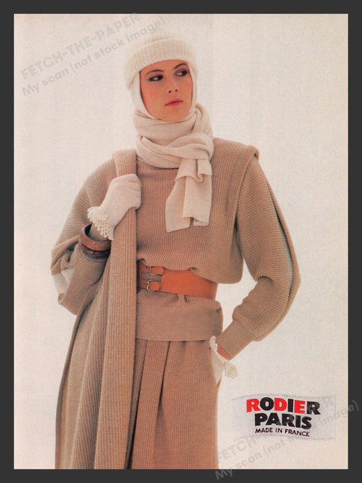 Rodier Paris Clothing Model 1980s Print Advertisement 1983 Fetch the Paper!
