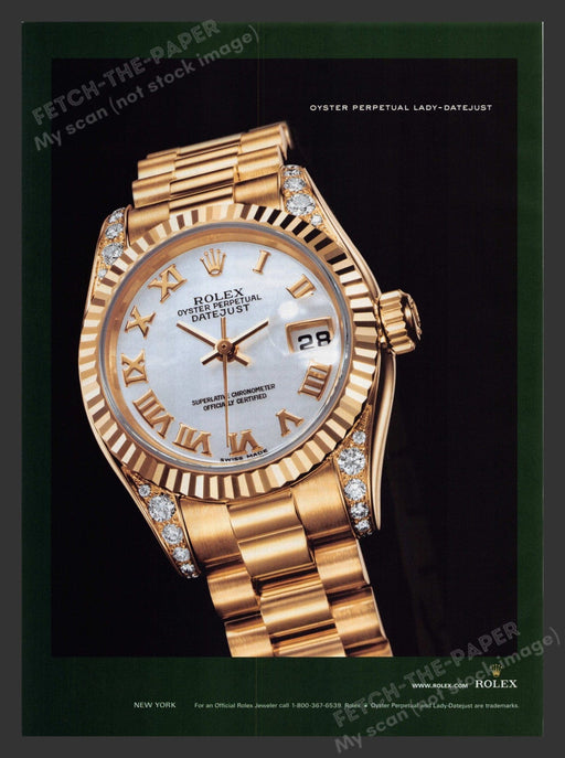 Rolex Oyster Perpetual Lady-datejust 2000s Print Advertisement 2005 Fetch the Paper!