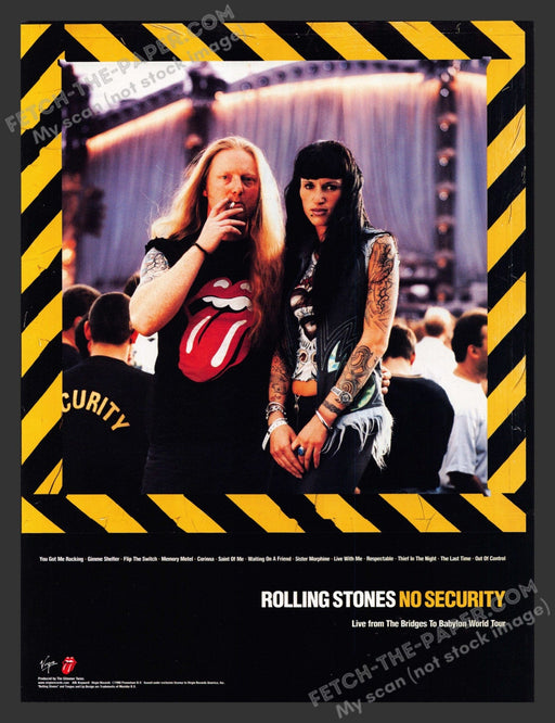 1998 Print Advertisement Rolling Stones The Bridges to Babylon World Tour Ad.