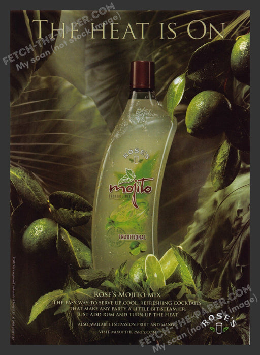 2008 Print Advertisement Rose's Mojito Coctail Mix Alcohol Ad.