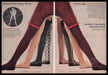 Round-the Clock Stockings 1960s Print Advertisement (2 pgs) 1965 Tights Hosiery Fetch the Paper!
