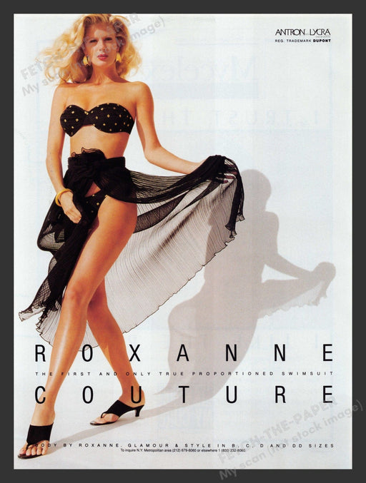 Roxanne Couture Rachel Hunter Super Model 1990s Print Advertisement 1993 Fetch the Paper!