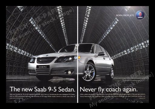 Saab 9-5 Sedan Car 2000s Print Advertisement Ad (2 pages) 2006 Fetch the Paper!
