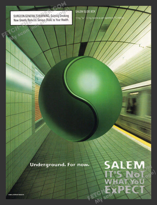 1998 Print Advertisement Salem Cigarettes Subway Terminal Ad.