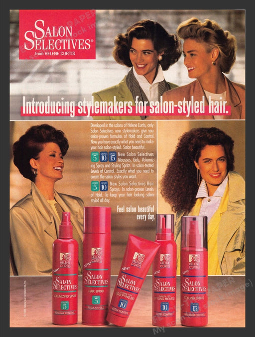 1988 Salon Selectives Hair Products Stylemakers Print Advertisement Ad