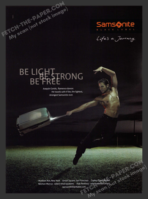 2007 Print Advertisement Samsonite Black Label Luggage Joaquin Flamenco Dancer.