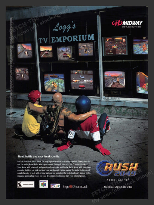2000 San Francisco Rush 2049 Video Game Print Advertisement.