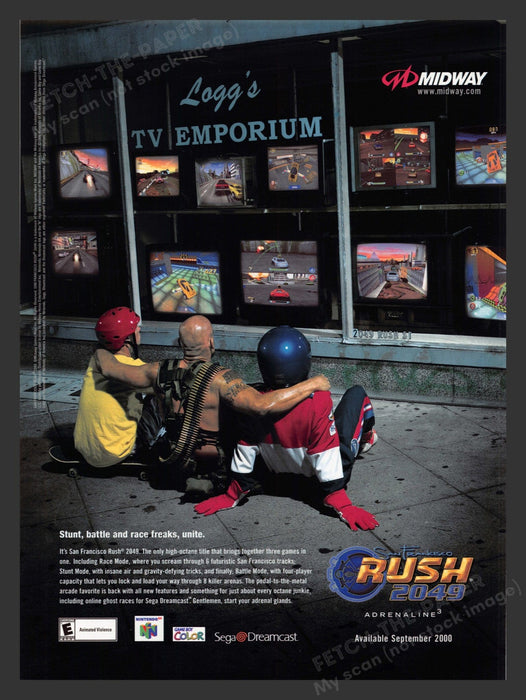 2000 San Francisco Rush 2049 Video Game Print Advertisement.