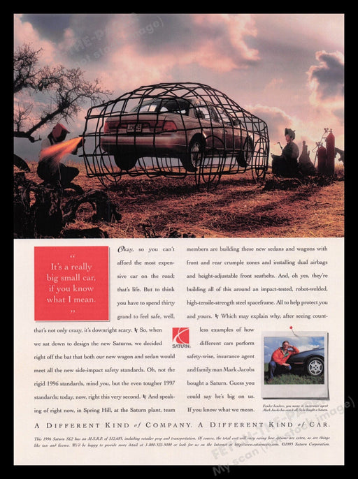 Saturn 1990's Print Advertisement Ad 1995 Car "Different Kind of Company" Fetch the Paper!