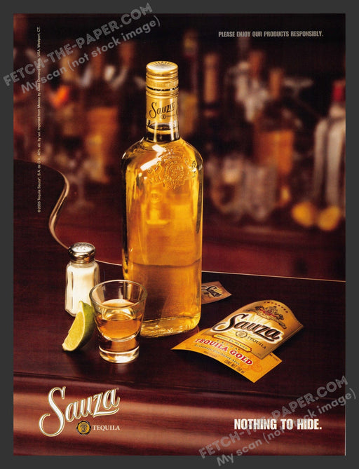2005 Print Advertisement Sauza Tequila "Nothing to Hide" Alcohol Ad.