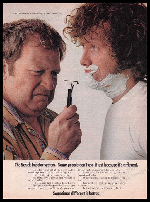 Schick Razor 1970s Print Advertisement Ad 1972 Schick Injector Fetch the Paper!