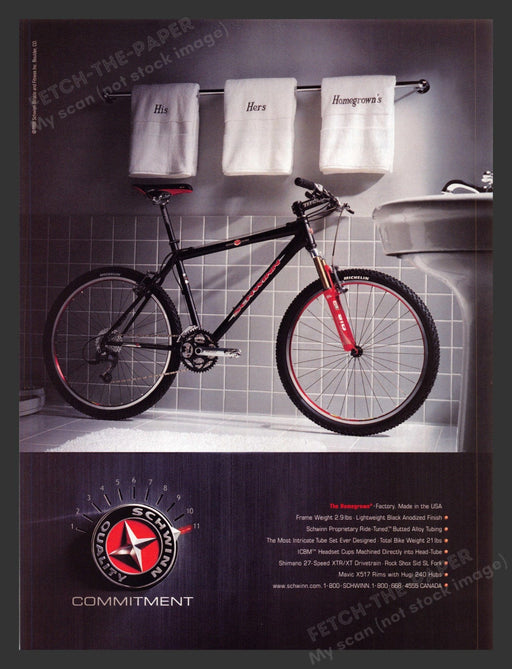 2000 Schwinn "The Homegrown" Bicycle Sports Print Advertisement Ad.