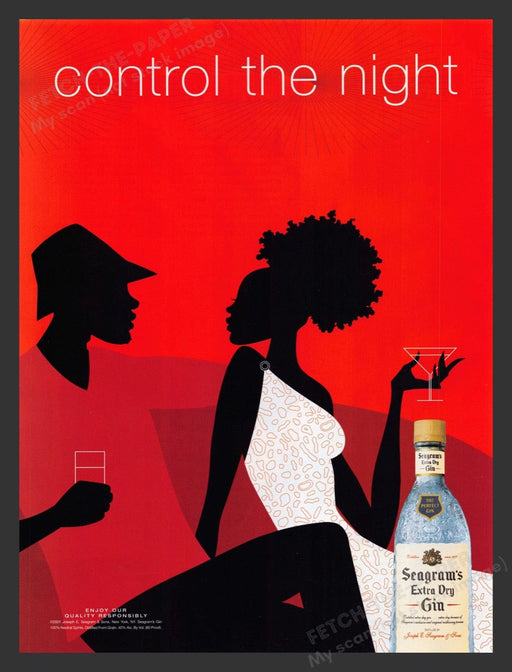 2002 Seagram's Extra Dry Gin Illustrated Print Advertisement Ad