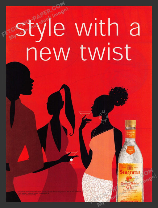 2005 Print Advertisement Seagram's Orange Twisted Gin Illustration Alcohol Ad.