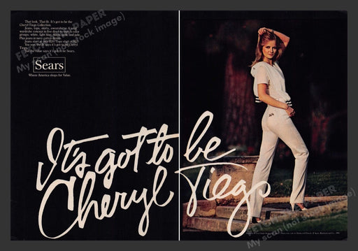 1987 Sears Cheryl Tiegs Clothing Collection Print Advertisement (2 Pages)