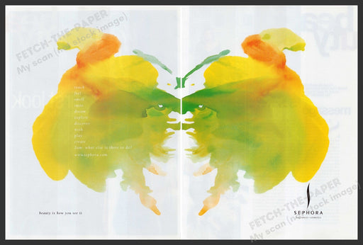 Sephora Fragrance 1990s Print Advertisement Ad (2 pages) 1999 Rorschach Test Fetch the Paper!