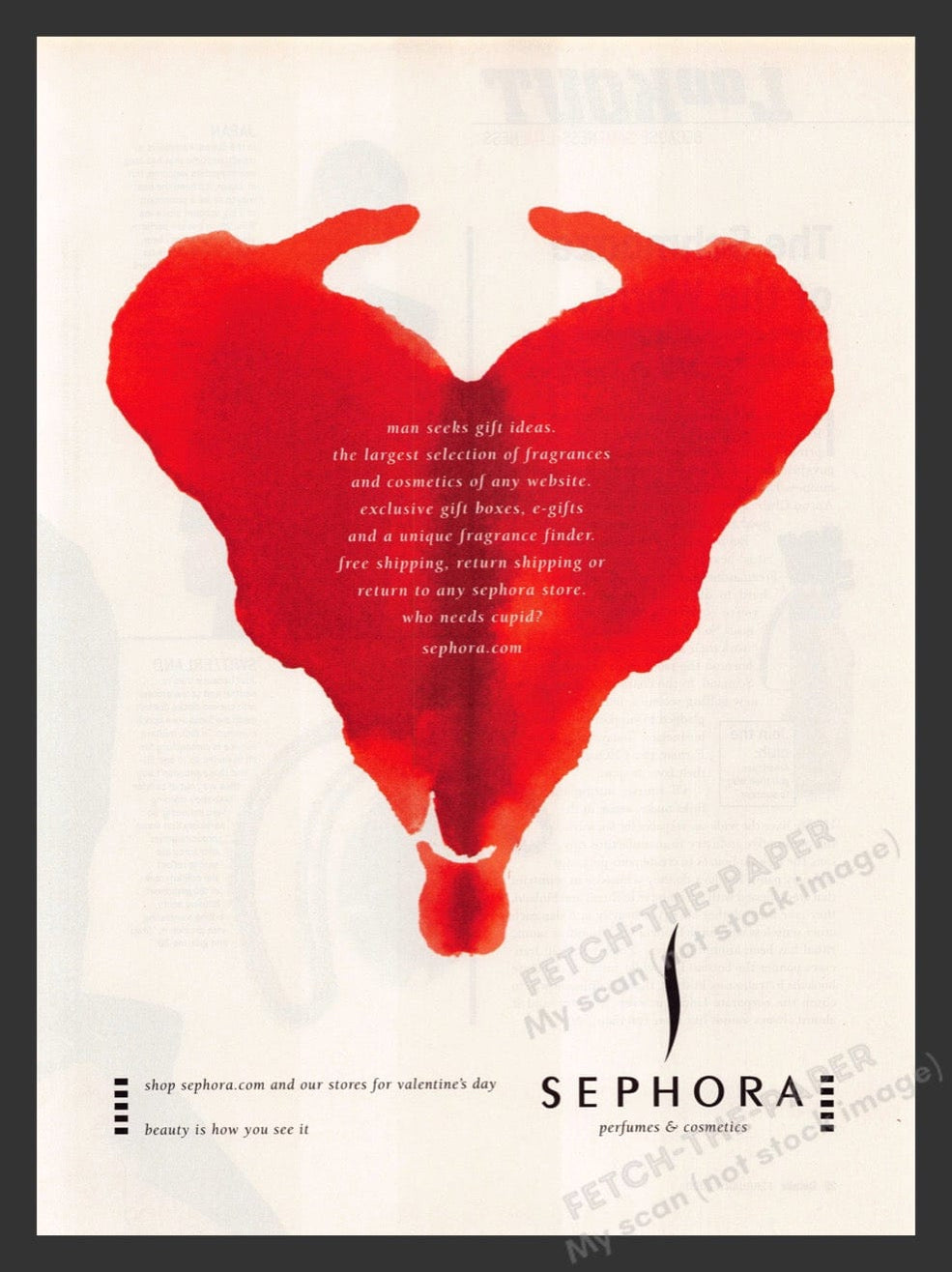 Sephora Rorschach Test Red Inkblot Ad 2000s Magazine Print — Fetch-the ...
