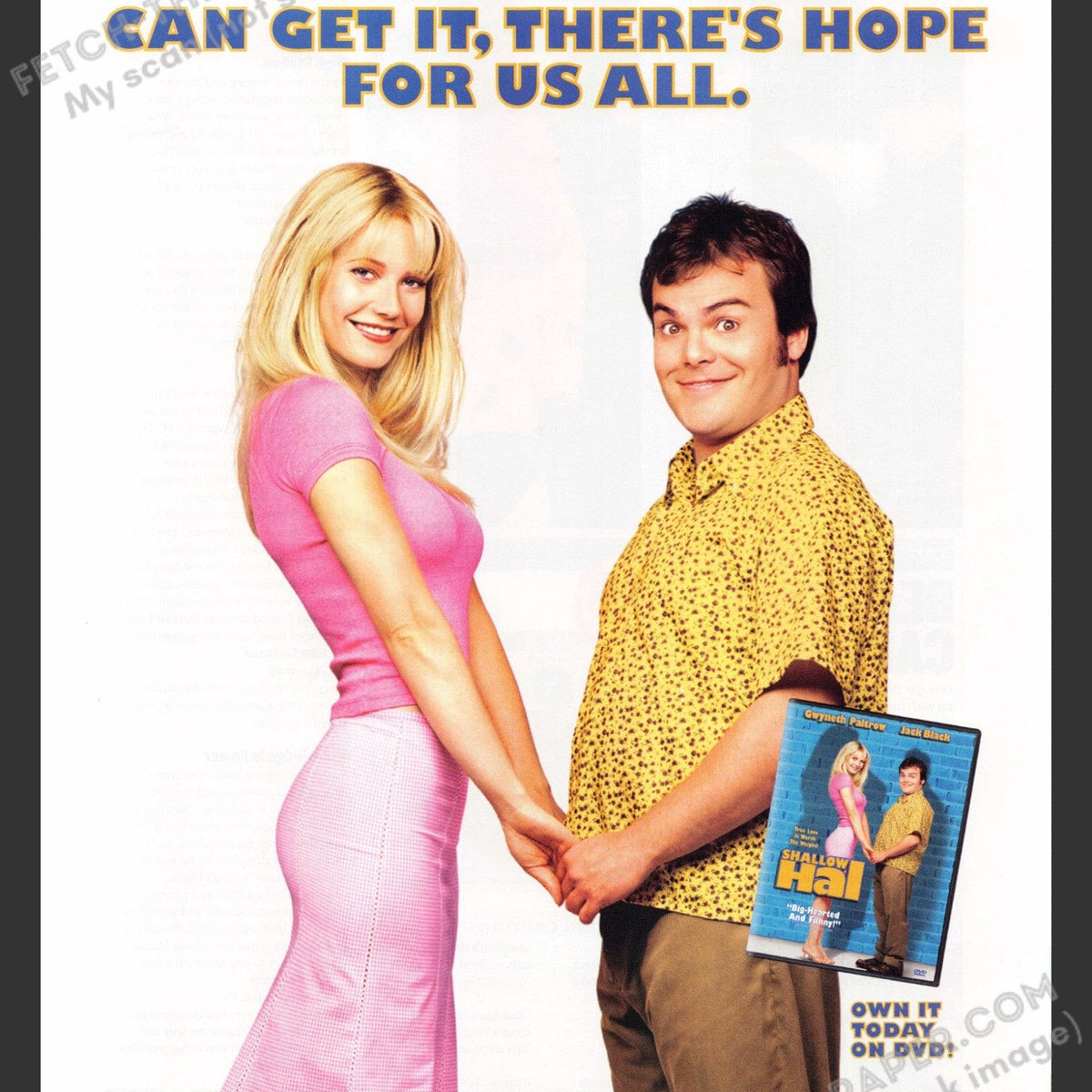 Shallow Hal Print Ad - Jack Black & Gwyneth Paltrow 2000s Memorabilia ...