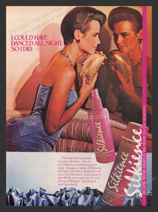 1984 Silkience Hair Products Evening Out Print Advertisement Ad