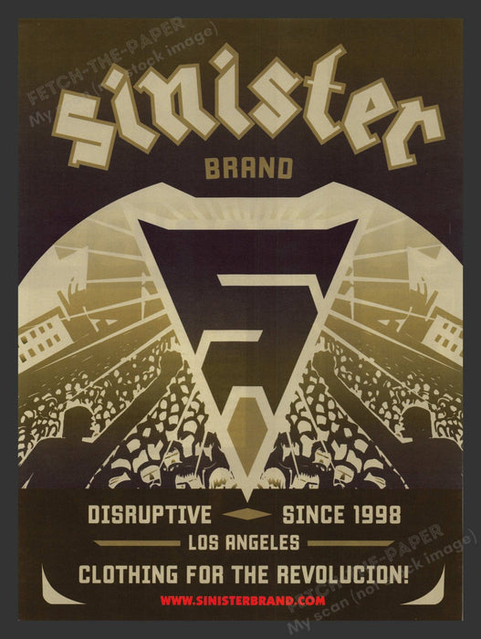 2005 Sinister Brand Clothing Discruptive Since 1998 Print Advertisement Ad.