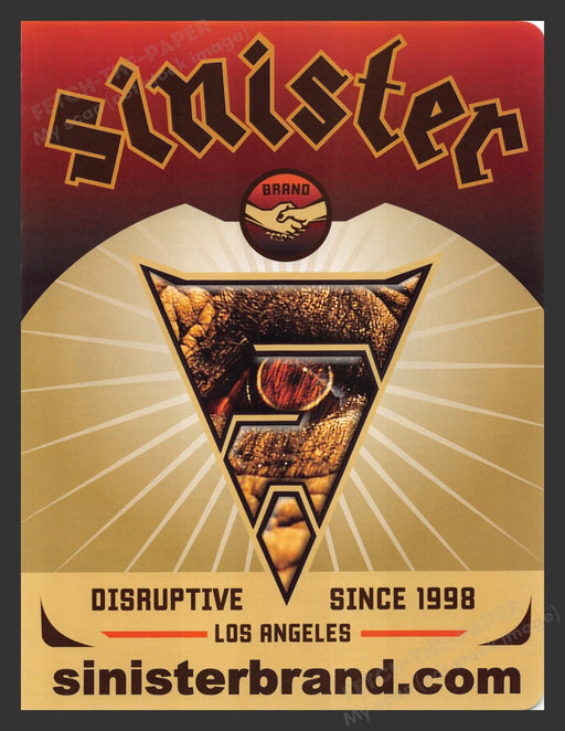 2005 Sinister Brand Clothing Los Angeles Print Advertisement Ad.