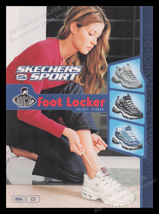 Skechers 2000s Print Advertisement Ad 2001 Shoes Sport Girl Tying Her Shoes Fetch the Paper!