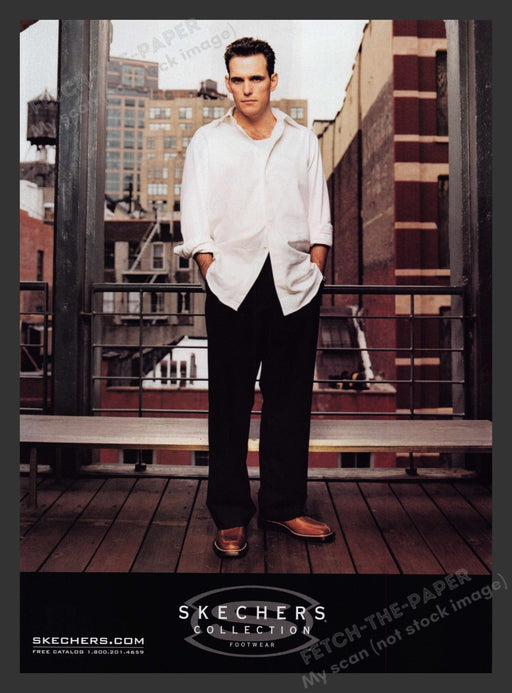 Skechers Footwear Matt Dillon Actor 2000s Print Advertisement 2001 Fetch the Paper!