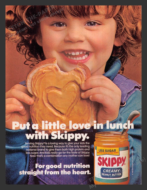 1985 Skippy Peanut Butter Heart Toddler Cute Print Advertisement Ad