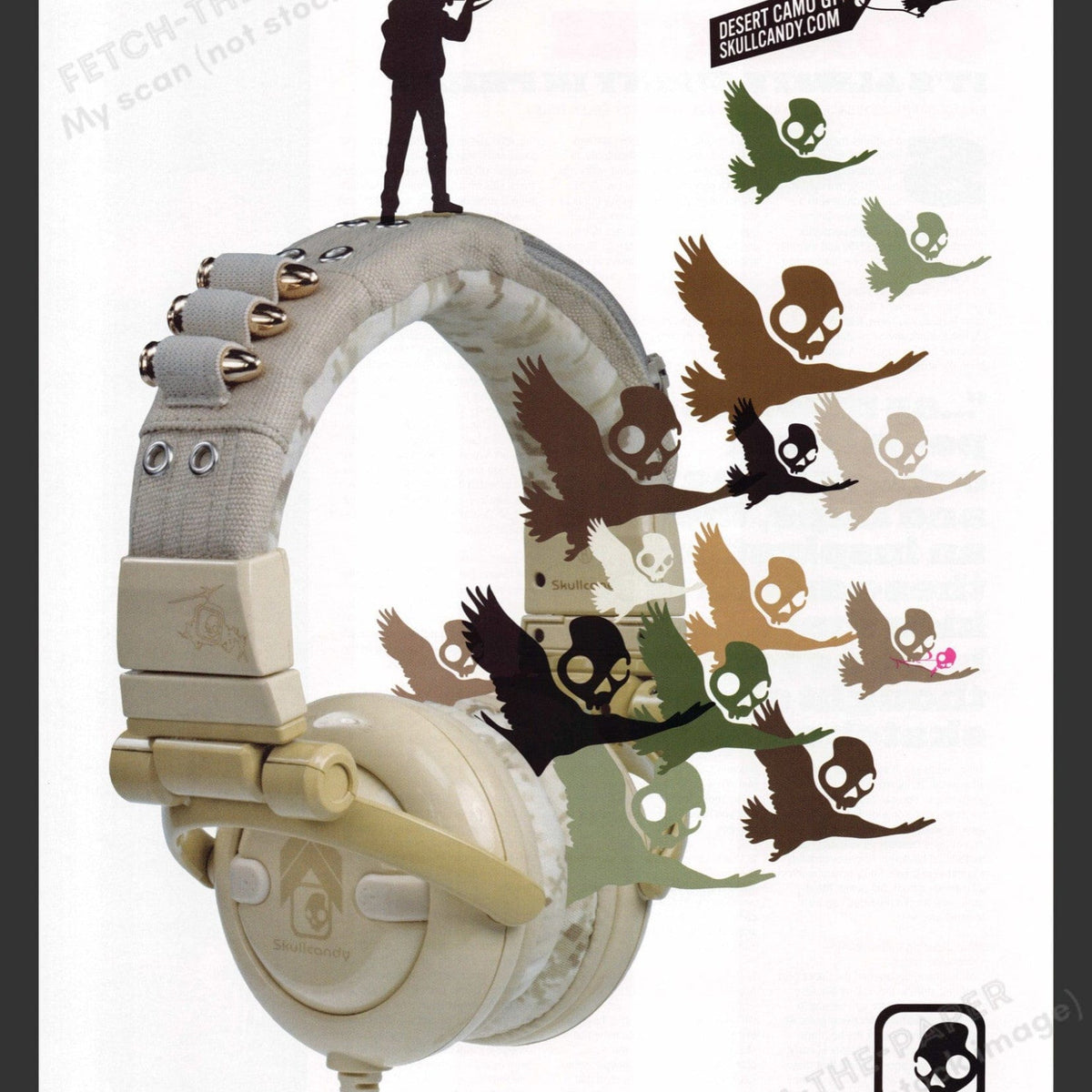 Skullcandy Desert Camo GI Headphones 2007 Ad - Collectible Print