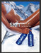 2002 Skyy Blue Alcohol Sexy Silver Bikini Girl Snow Mountain Print Advertisement.