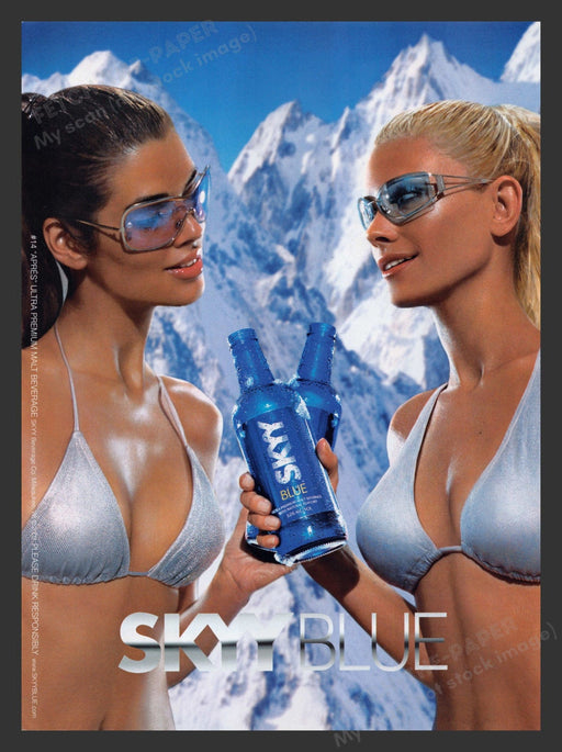 2002 Skyy Blue Vodka Alcohol #14 "Apres" Sexy Bikinis Print Advertisement Ad.