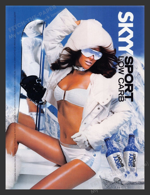 2004 Skyy Sport Sexy Brunette Snow Boarding Print Advertisement Ad