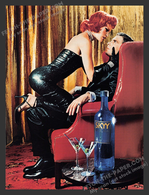 2000 Print Advertisement Skyy Vodka #12 "Chair" Dominatrix Alcohol Ad.