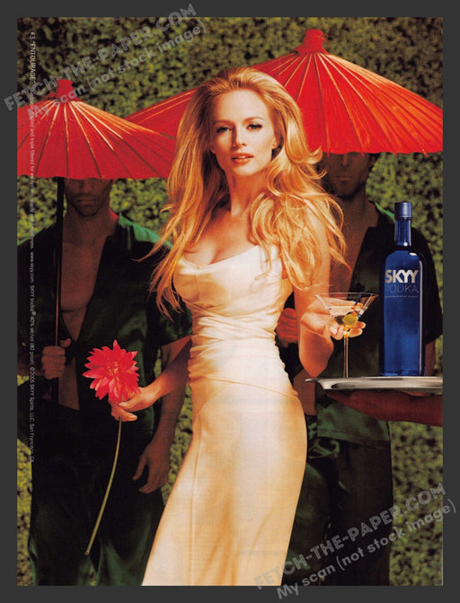 2005 Print Advertisement Skyy Vodka #3 "Entourage" Heather Graham Celebrity Ad.